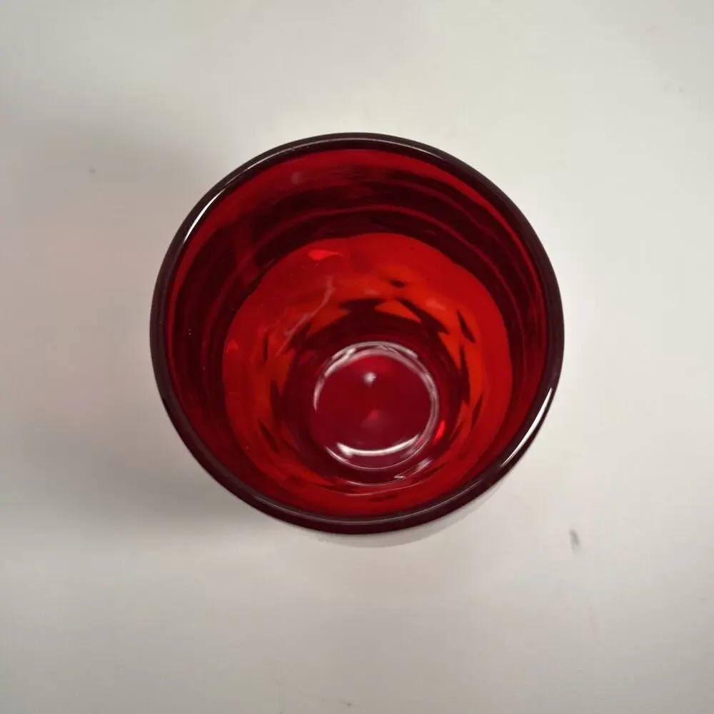 Vtg Viking Ruby Red Georgian Honeycomb Drinking Glass 5